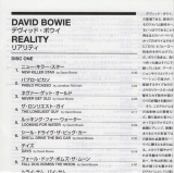 Bowie, David - Reality, Insert